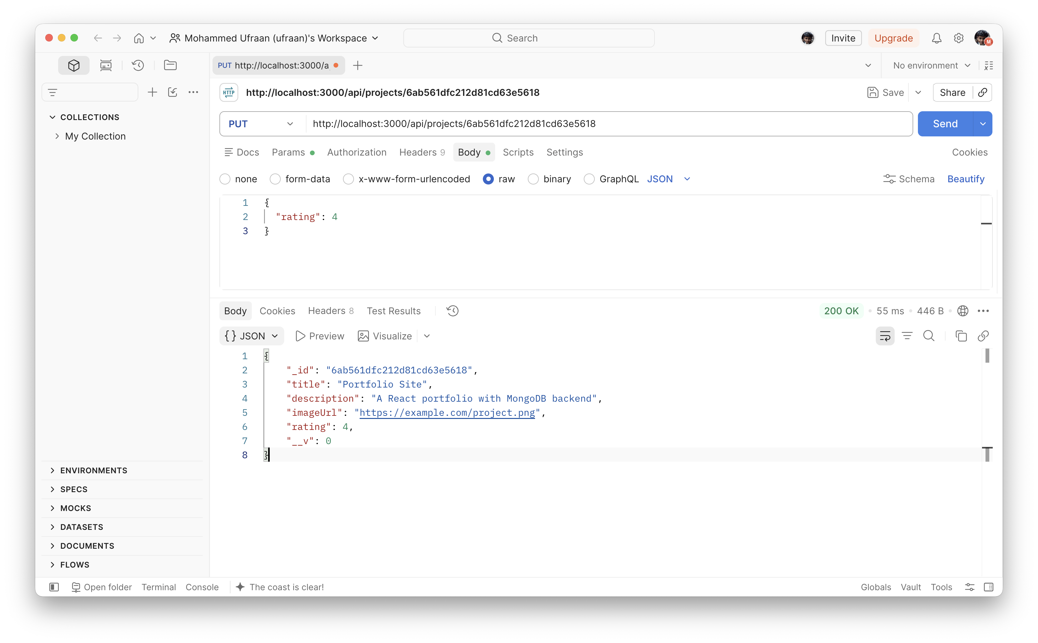 PUT /api/projects/:id