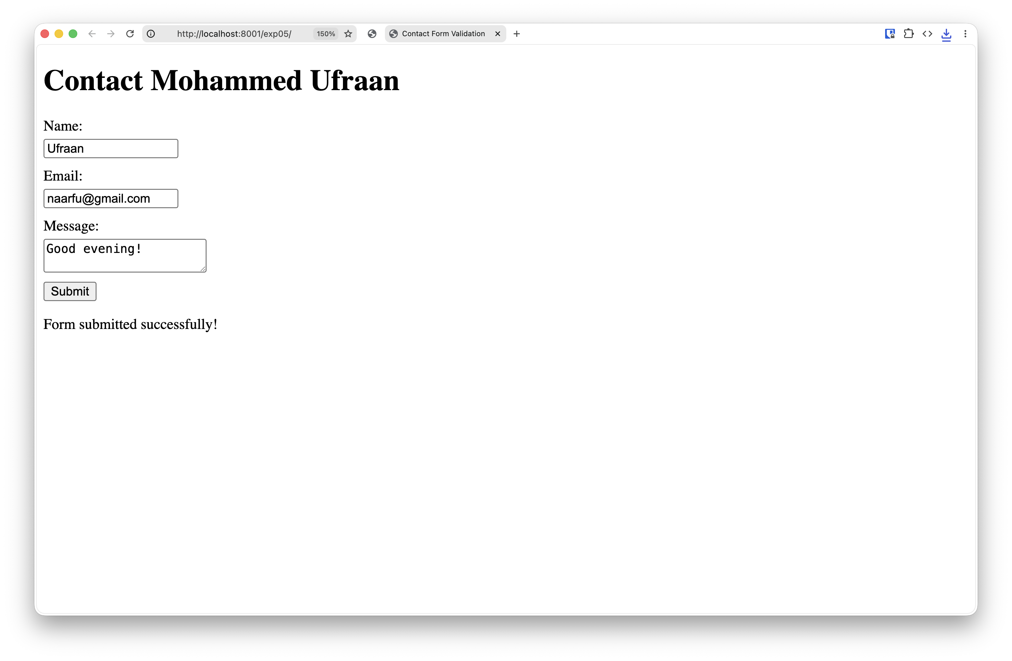 Contact form