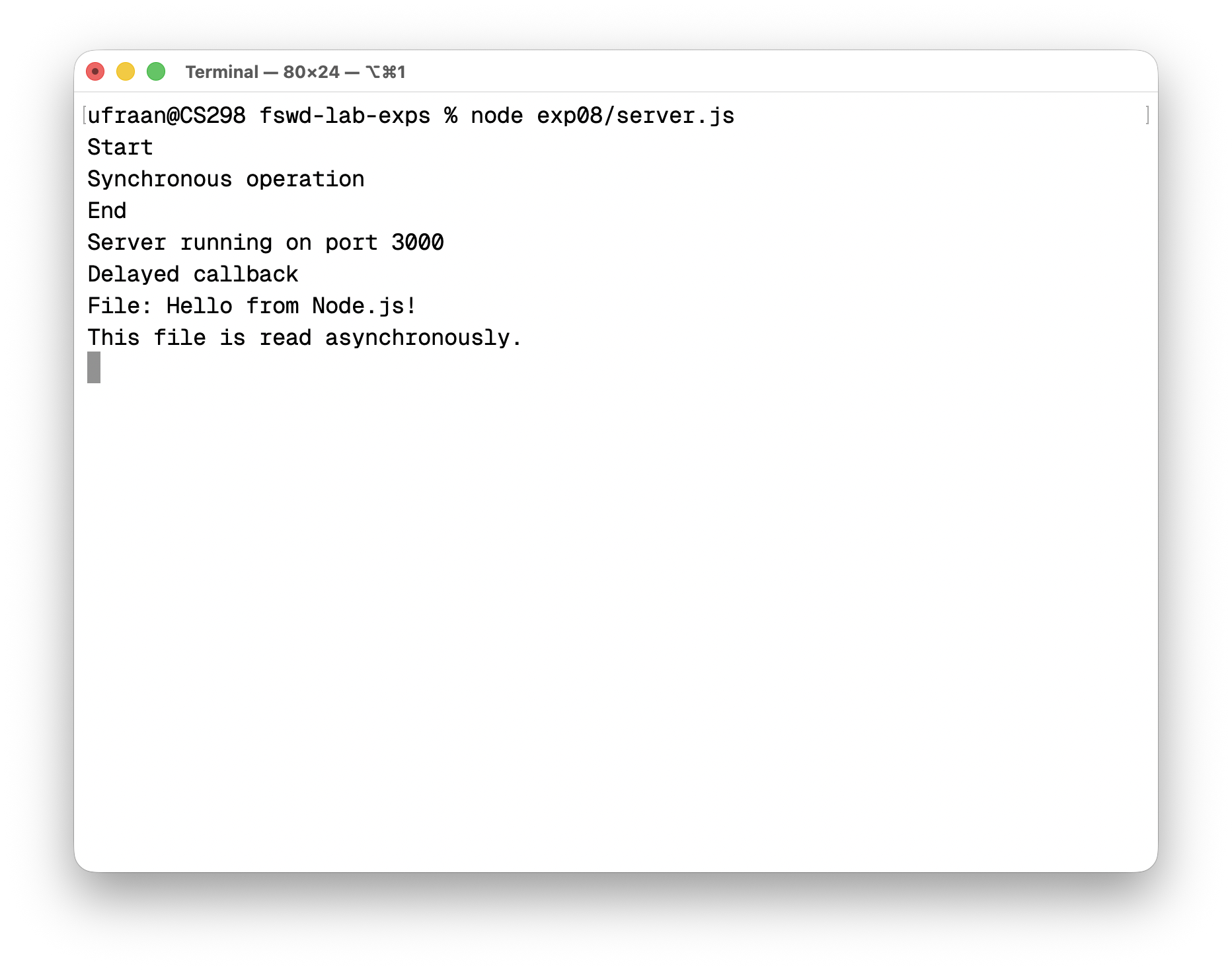 Terminal output